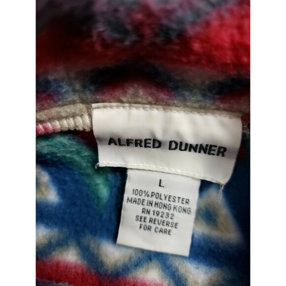 Vtg Women's  Alfred Dunner Lg Zip Fleece Cardigan Multi-Color Pockets - Picture 6 of 10